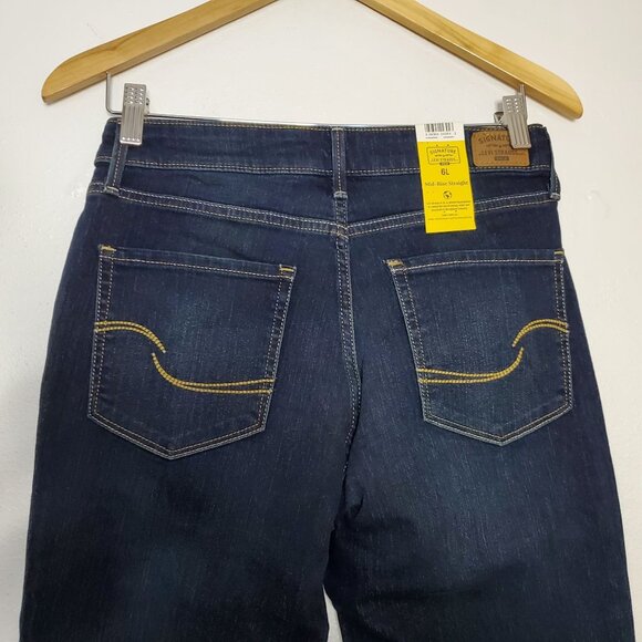 Signature By Levi Strauss Women's Mid-Rise Straight Jeans 6L Dark Wash Denim NWT - Picture 3 of 10